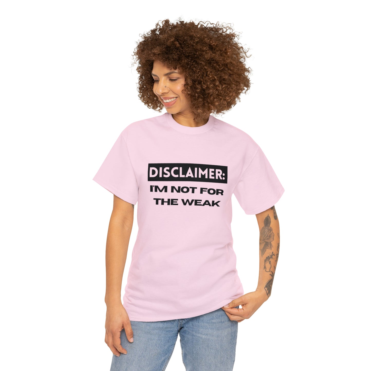 Disclaimer: I'M Not For The Weak Unisex Heavy Cotton Tee_BLK
