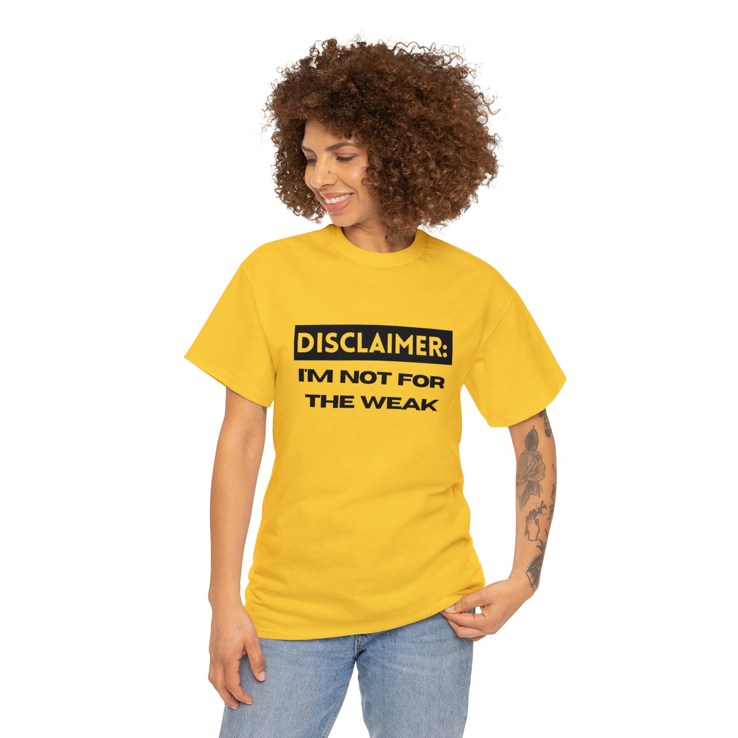 Disclaimer: I'M Not For The Weak Unisex Heavy Cotton Tee_BLK