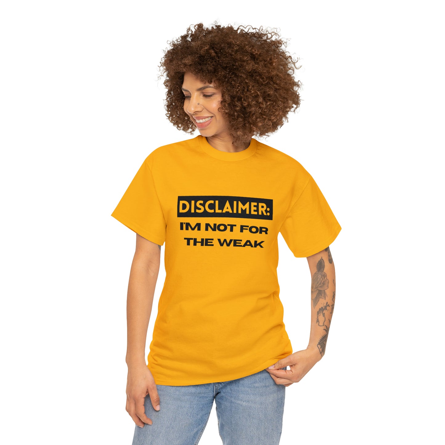 Disclaimer: I'M Not For The Weak Unisex Heavy Cotton Tee_BLK