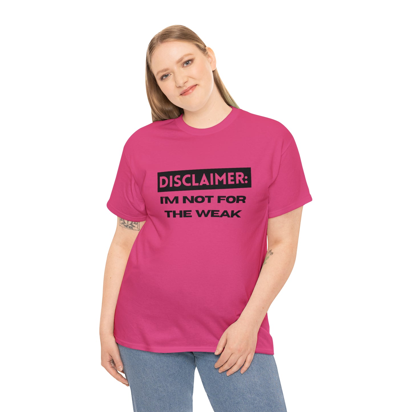 Disclaimer: I'M Not For The Weak Unisex Heavy Cotton Tee_BLK