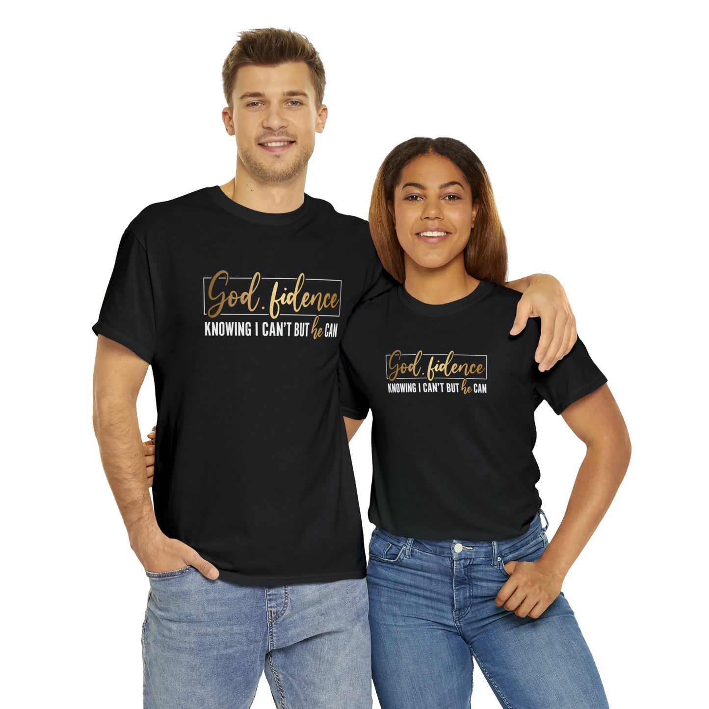 God-fidence Unisex Heavy Cotton Tee - Black Print