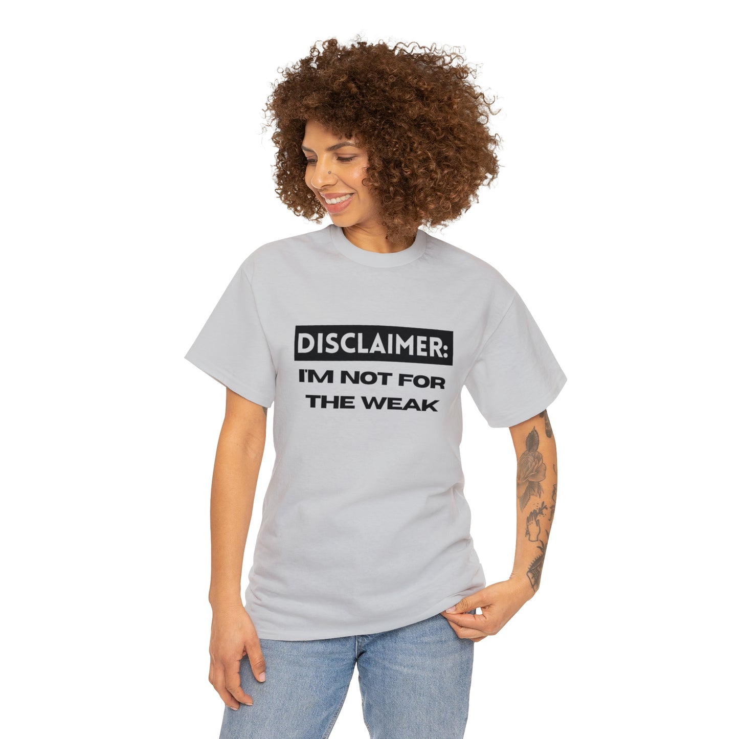 Disclaimer: I'M Not For The Weak Unisex Heavy Cotton Tee_BLK