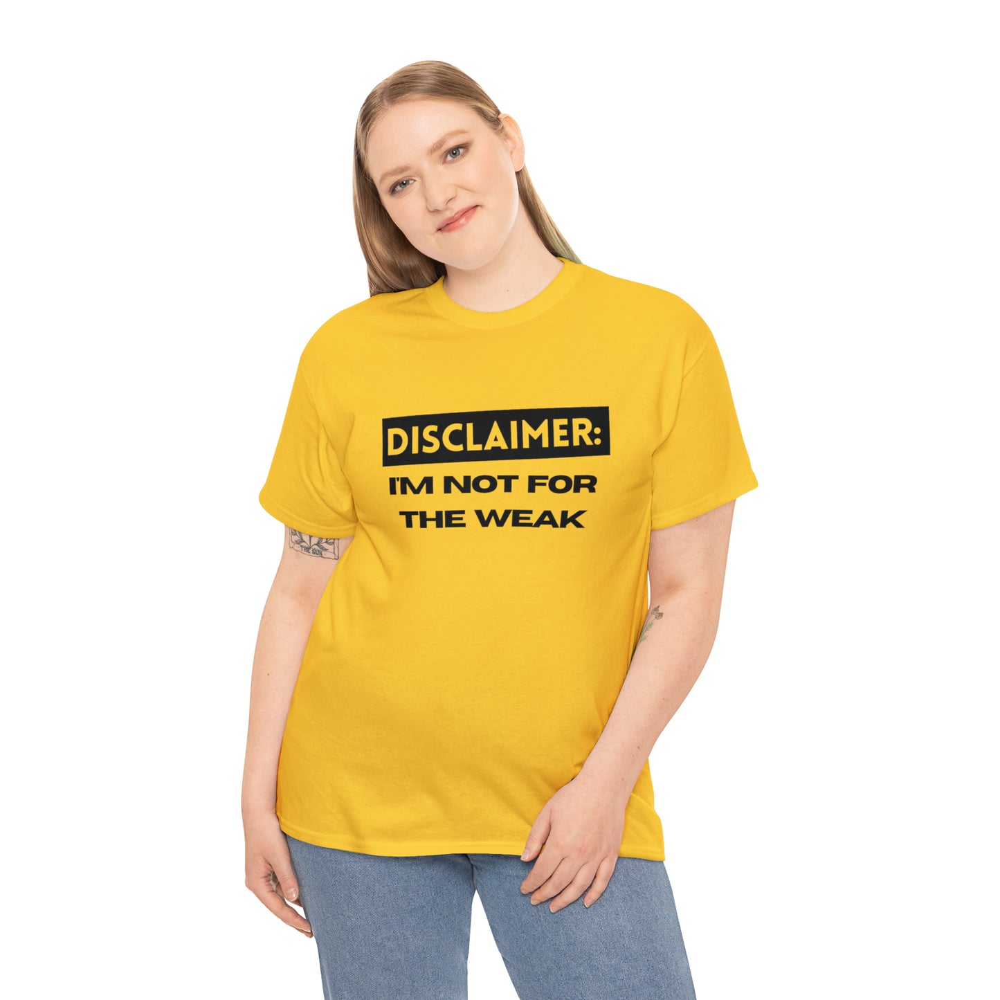 Disclaimer: I'M Not For The Weak Unisex Heavy Cotton Tee_BLK