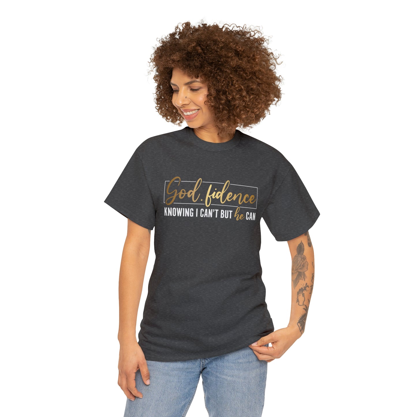 God-fidence Unisex Heavy Cotton Tee - Black Print
