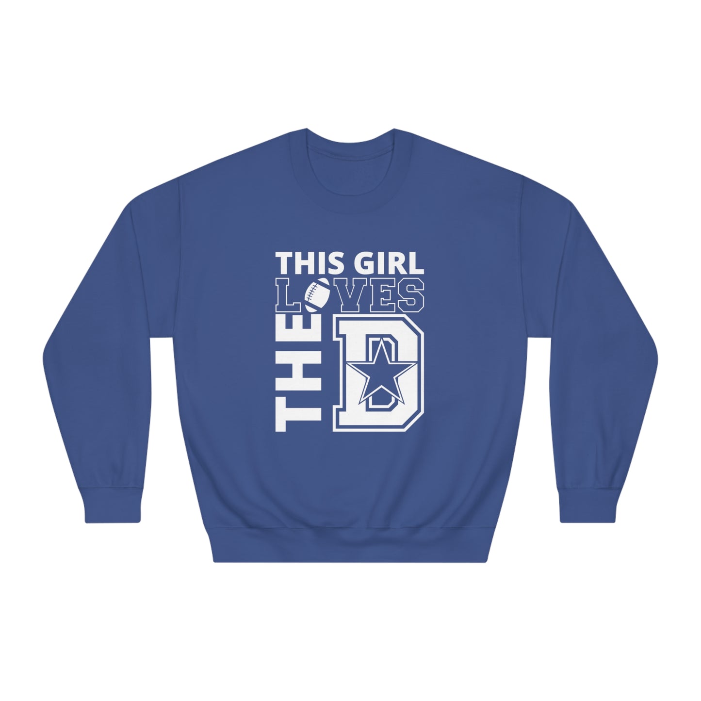 This Girl Loves the Dallas Cowboys - Fan - Unisex DryBlend® Crewneck Sweatshirt