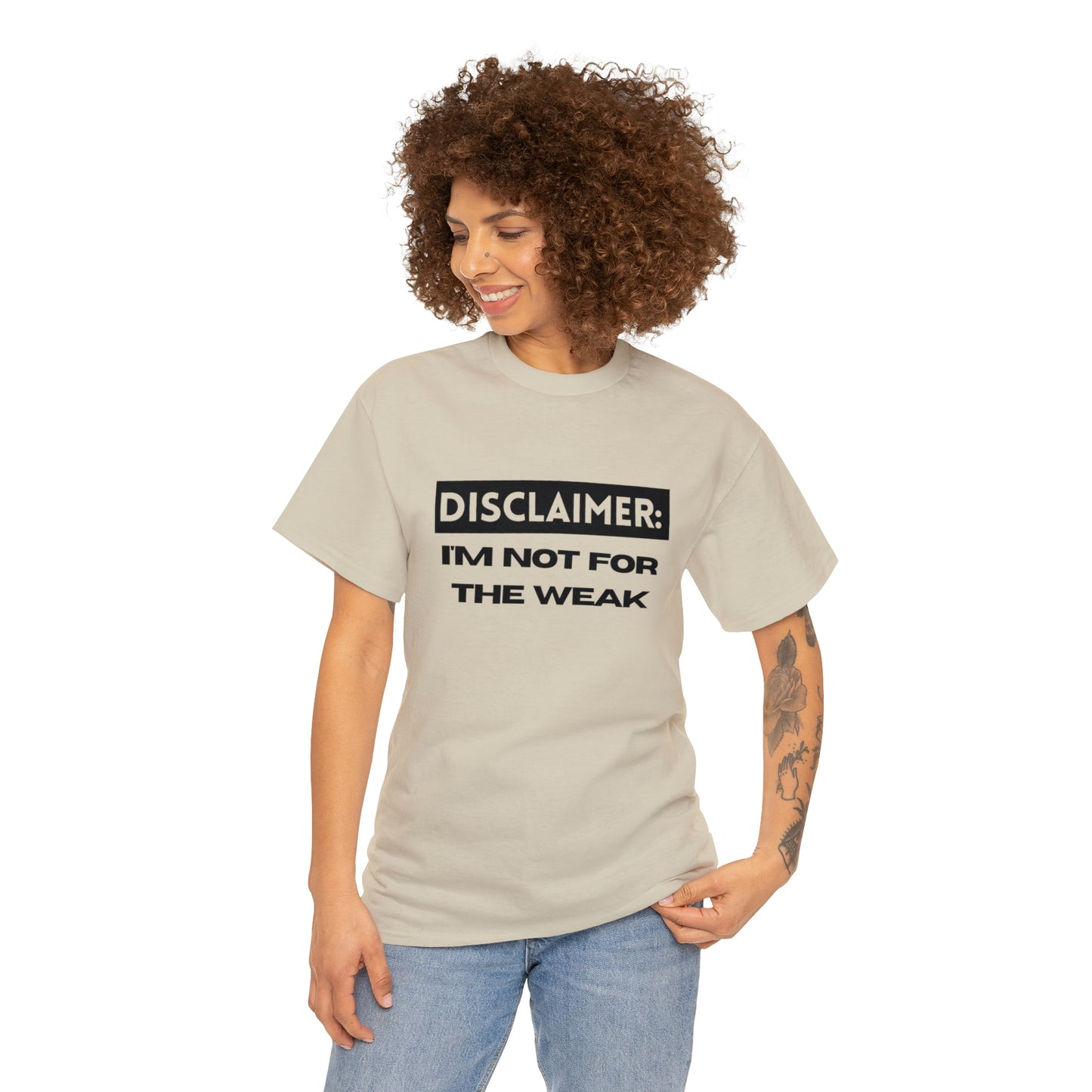 Disclaimer: I'M Not For The Weak Unisex Heavy Cotton Tee_BLK