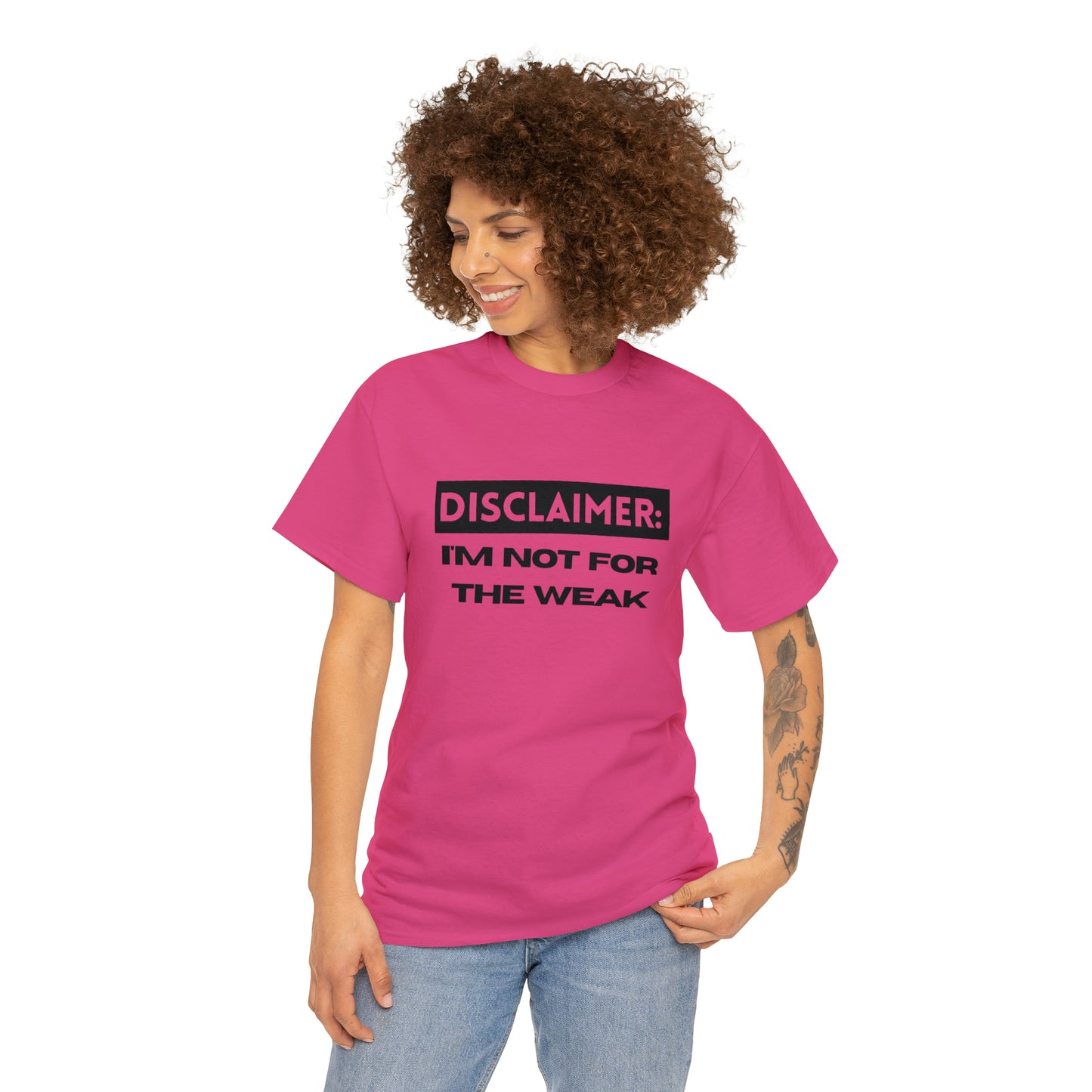 Disclaimer: I'M Not For The Weak Unisex Heavy Cotton Tee_BLK