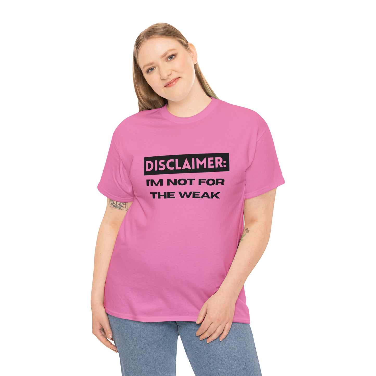 Disclaimer: I'M Not For The Weak Unisex Heavy Cotton Tee_BLK