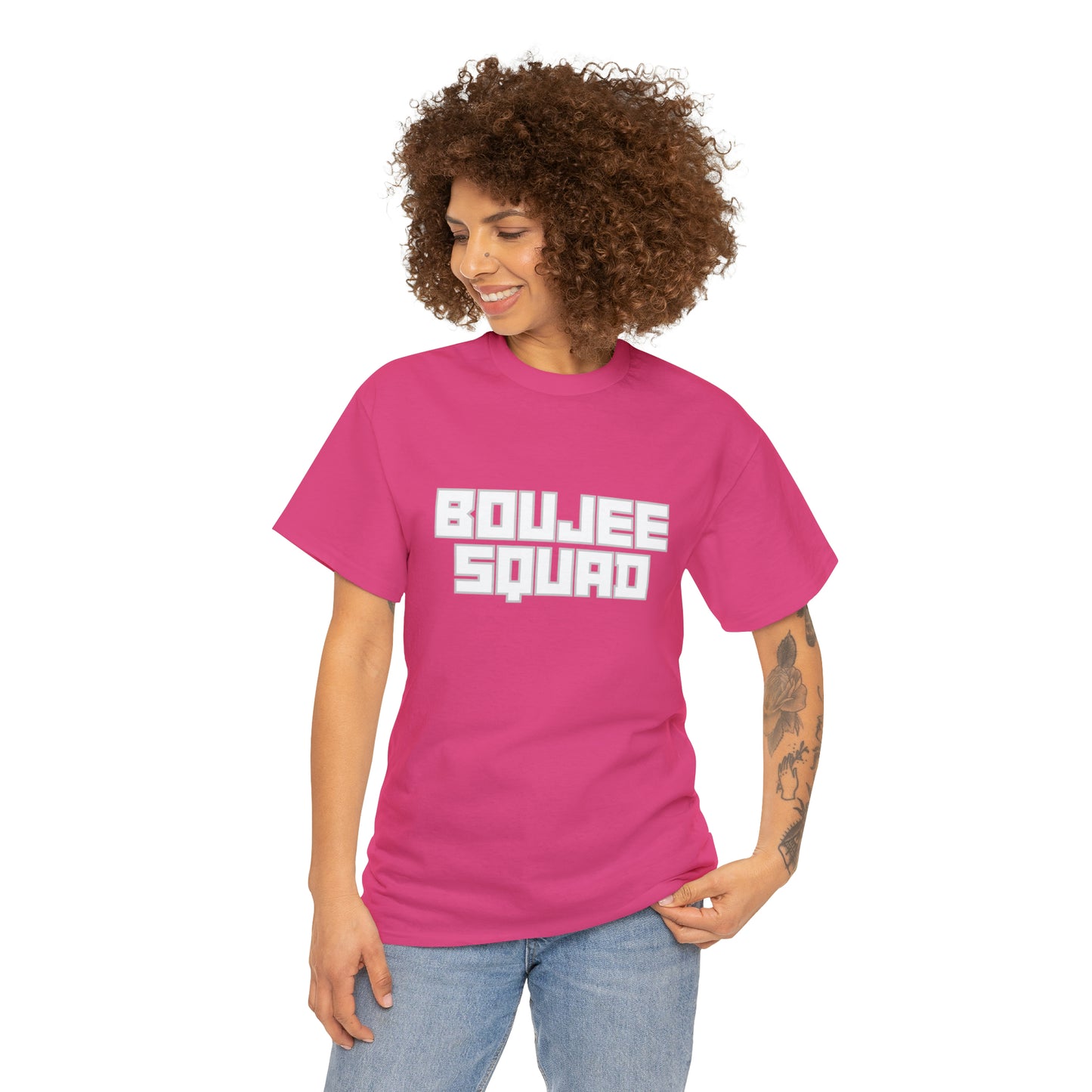 Boujee Squad Unisex Heavy Cotton Tee_WHT Print