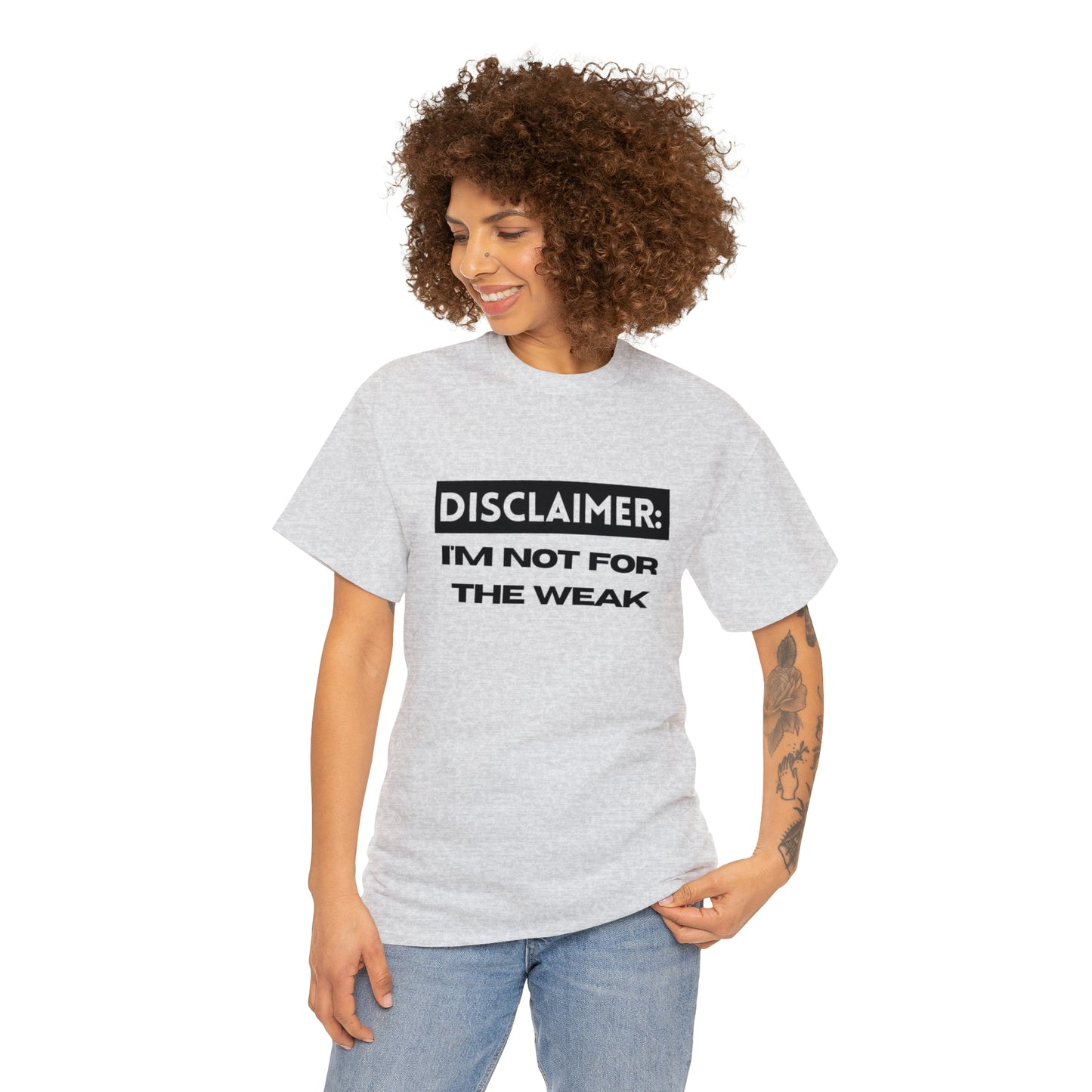 Disclaimer: I'M Not For The Weak Unisex Heavy Cotton Tee_BLK