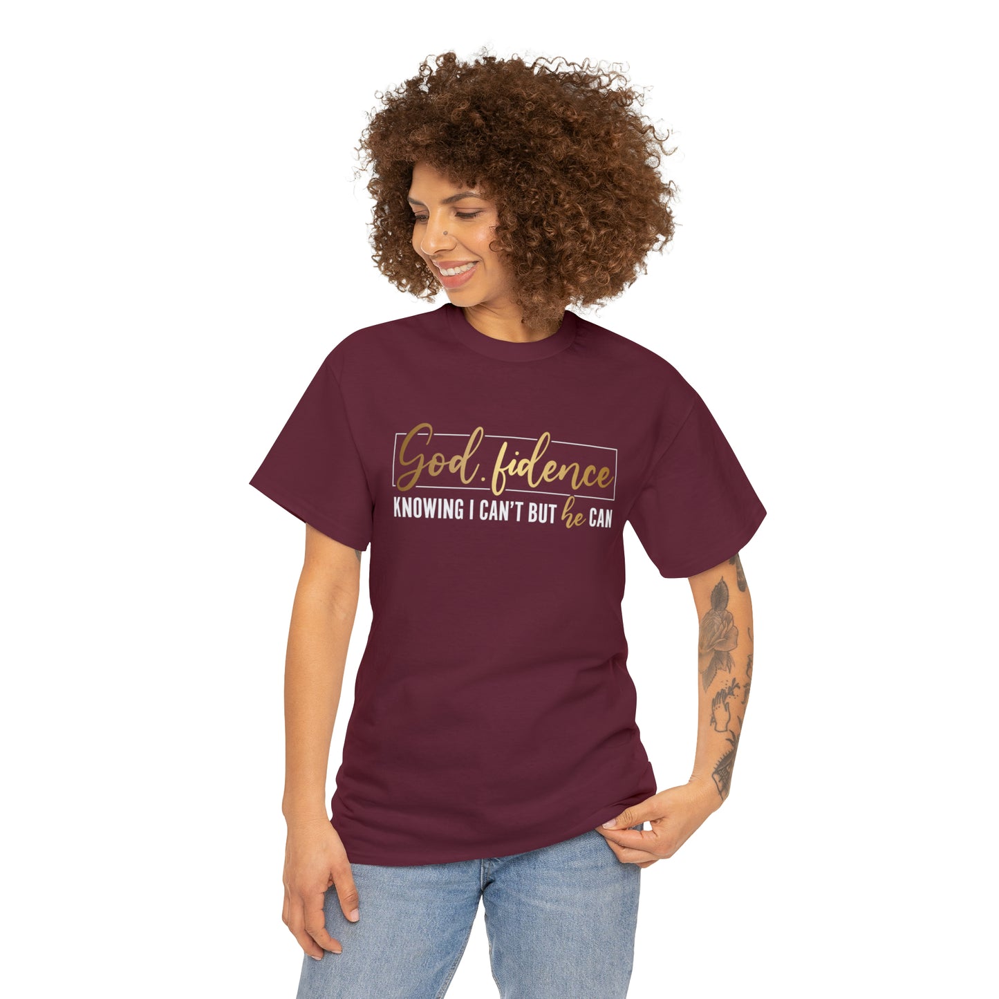 God-fidence Unisex Heavy Cotton Tee - Black Print
