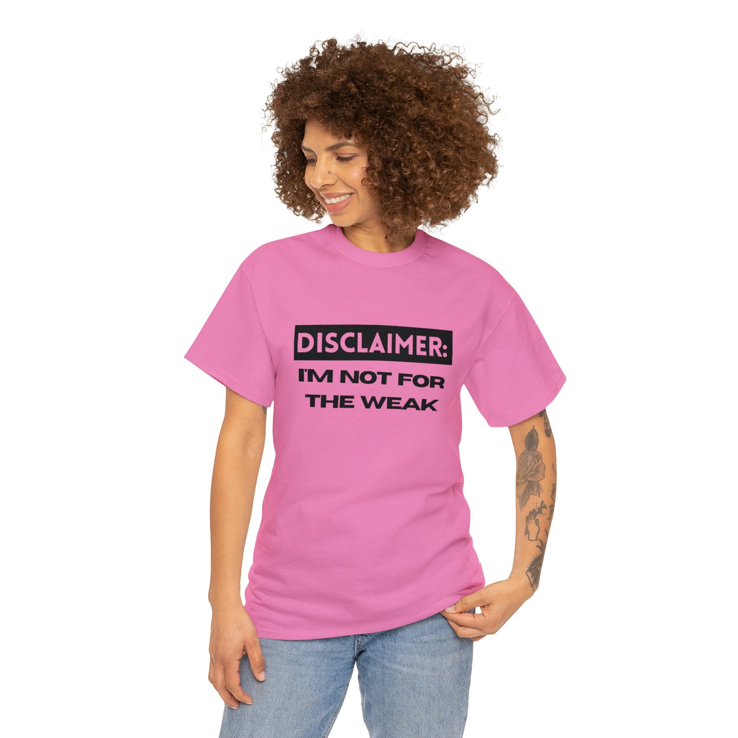 Disclaimer: I'M Not For The Weak Unisex Heavy Cotton Tee_BLK