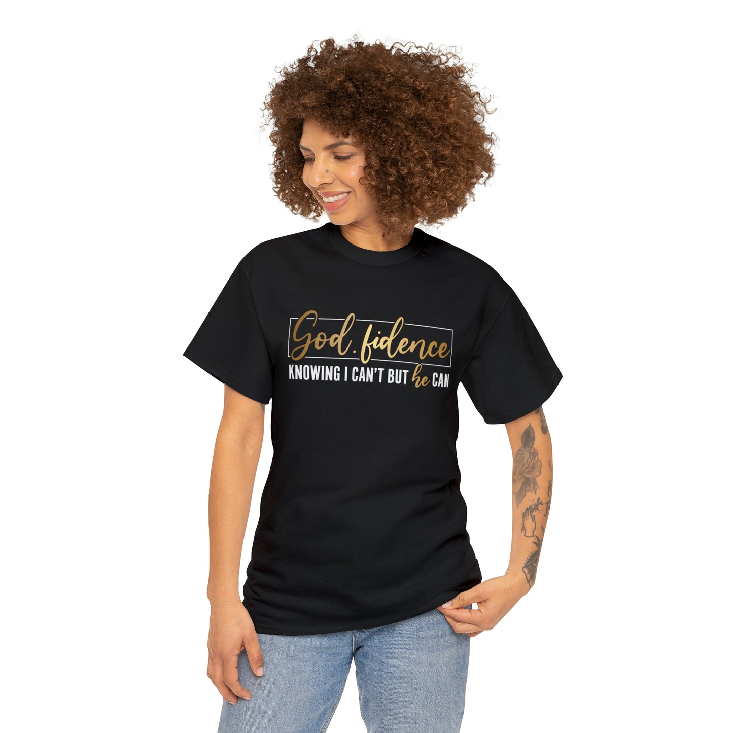 God-fidence Unisex Heavy Cotton Tee - Black Print